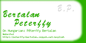 bertalan peterffy business card